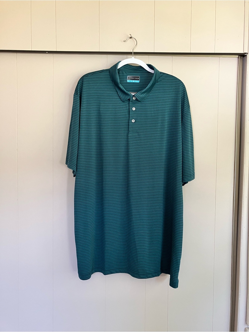 PGA Tour Golf Polo Teal with Black Stripes Short Sleeve size 3XL